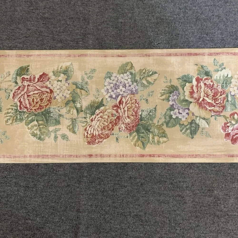 Eddie Bauer Home Collection Imperial Vintage Wallpaper Border Floral Muted